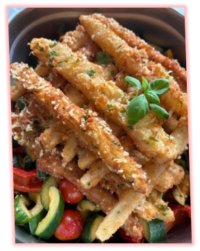 Panierter Spargel mit Parmesan